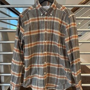 Portuguese Flannel - Gray and Orange Button Down - Men’s L